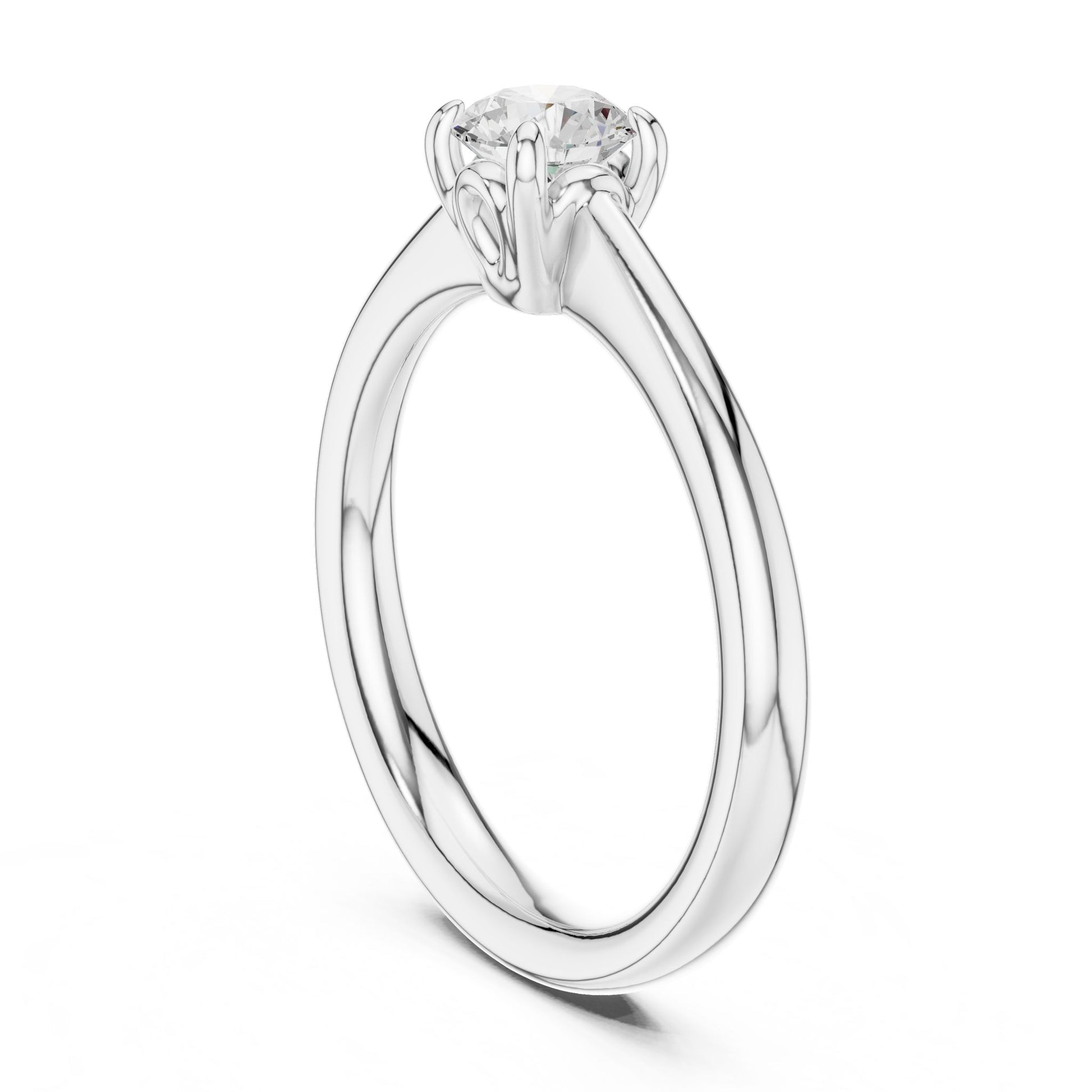 Round Lab Grown Diamond Solitaire Engagement Ring