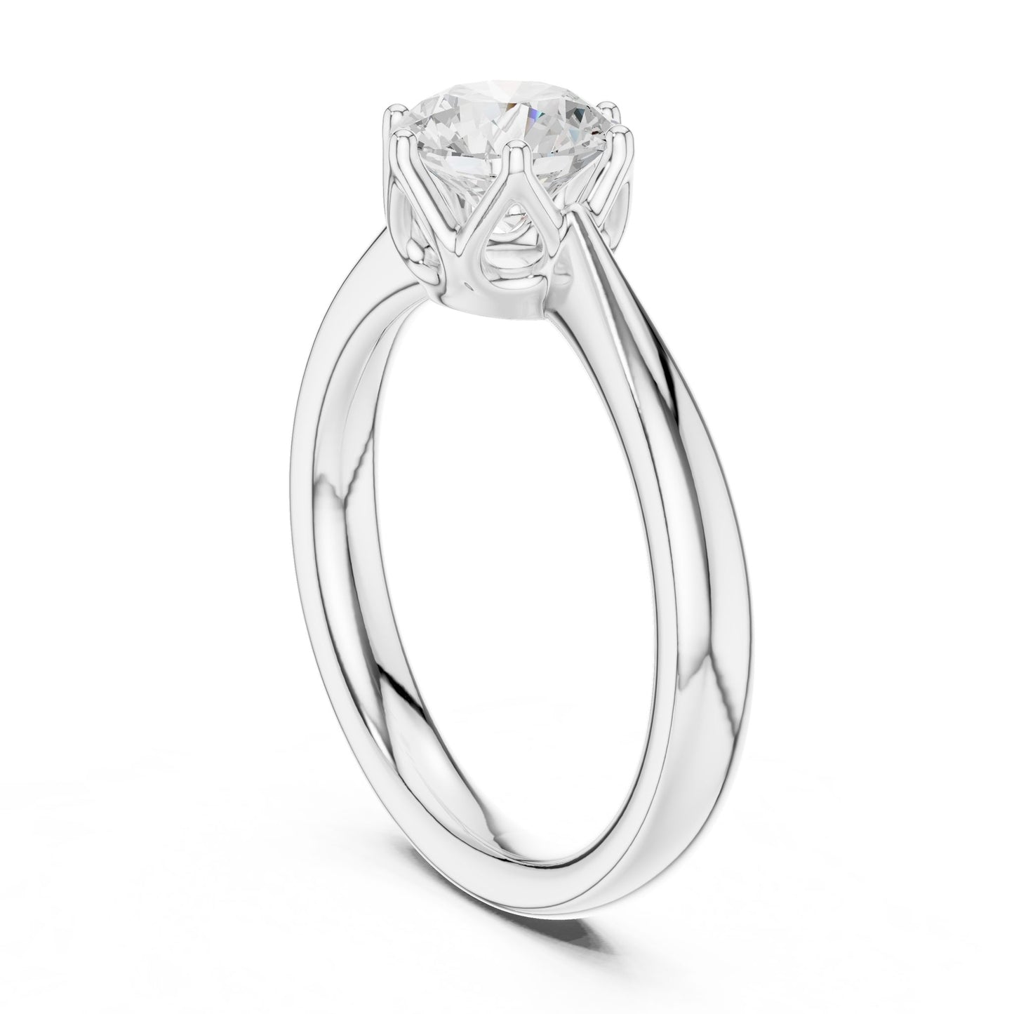 Round Lab Grown Diamond Solitaire Engagement Ring