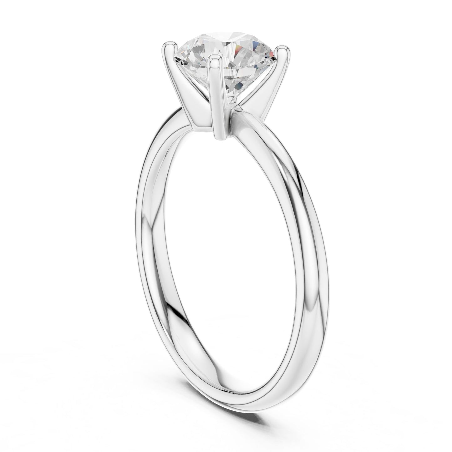 Round Lab Grown Diamond Solitaire Engagement Ring