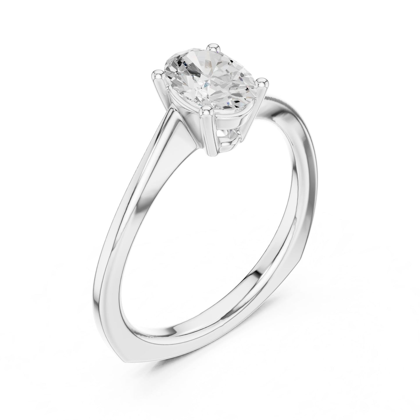 Round Lab Grown Diamond Solitaire Engagement Ring