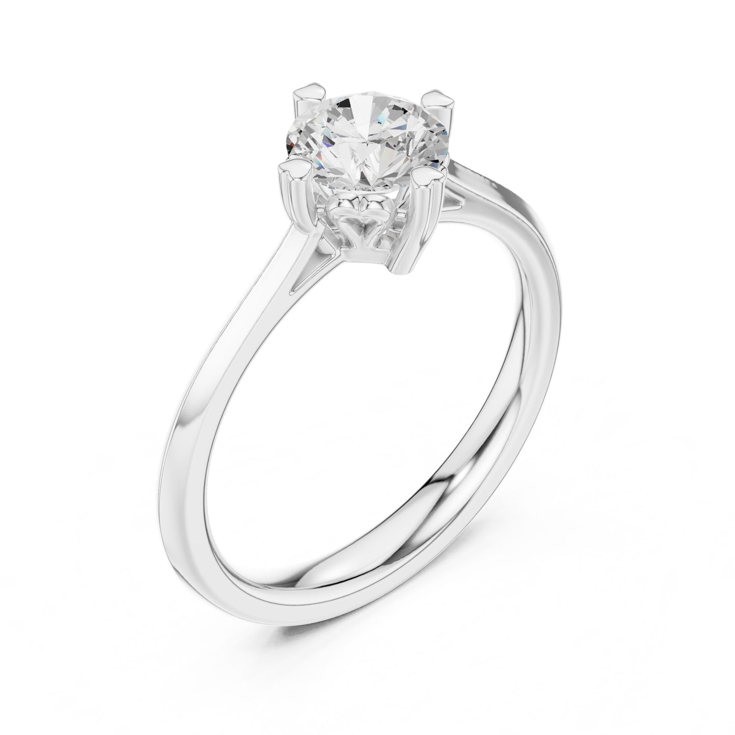 Round Lab Grown Diamond Solitaire Engagement Ring