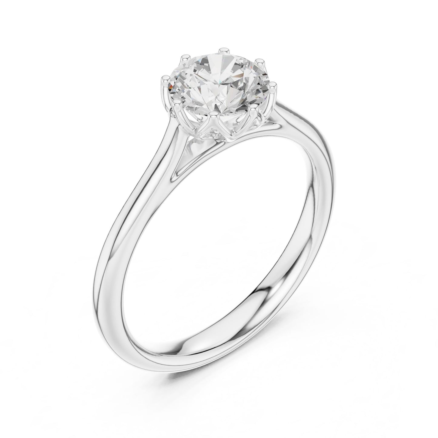 Round Lab Grown Diamond Solitaire Engagement Ring