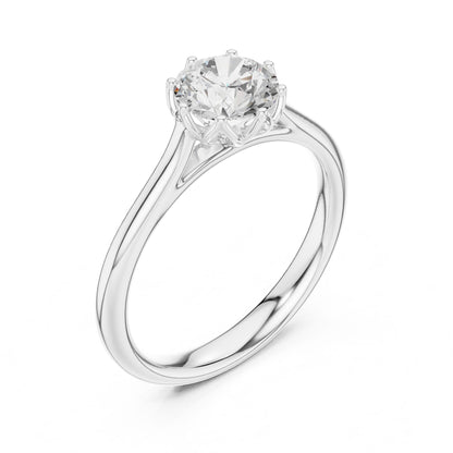 Round Lab Grown Diamond Solitaire Engagement Ring