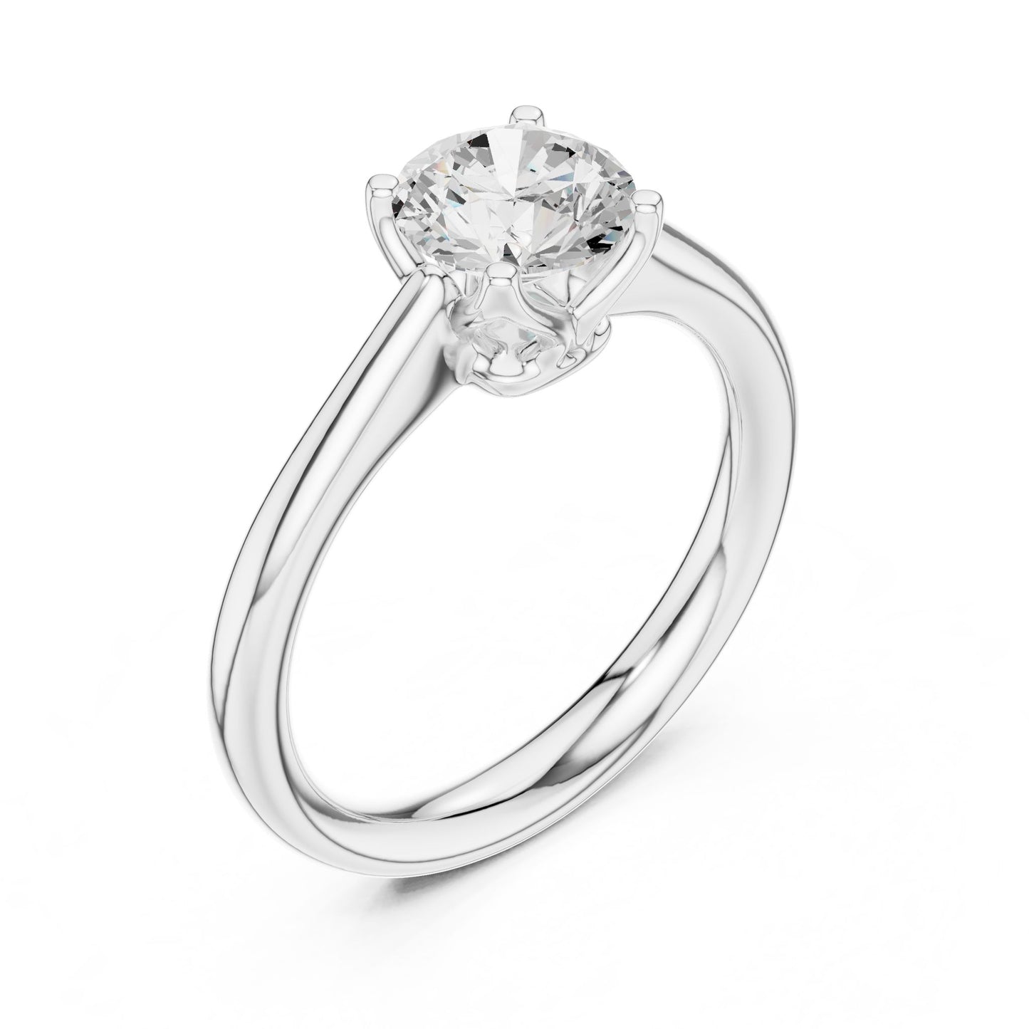 Round Lab Grown Diamond Solitaire Engagement Ring