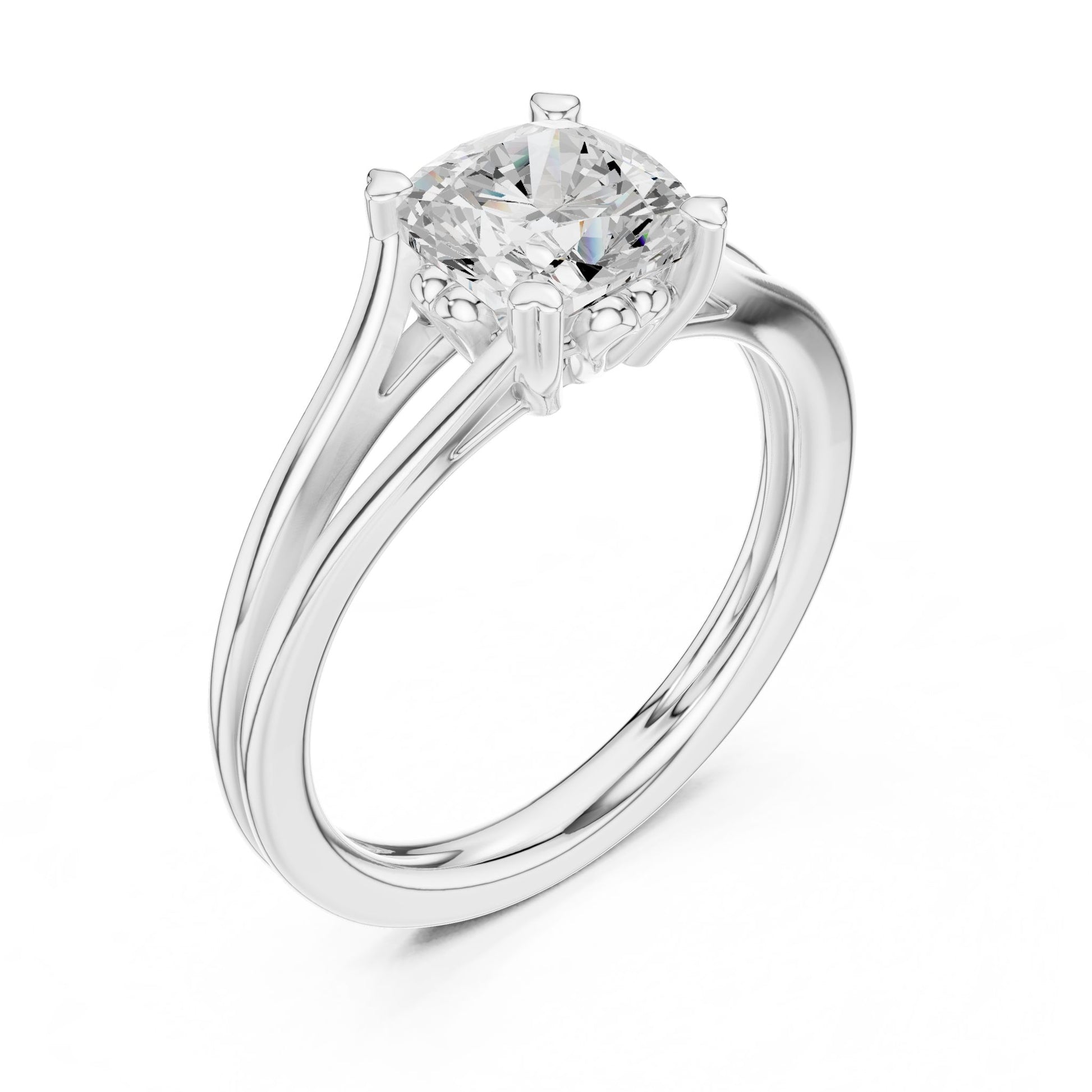 Round Lab Grown Diamond Solitaire Engagement Ring