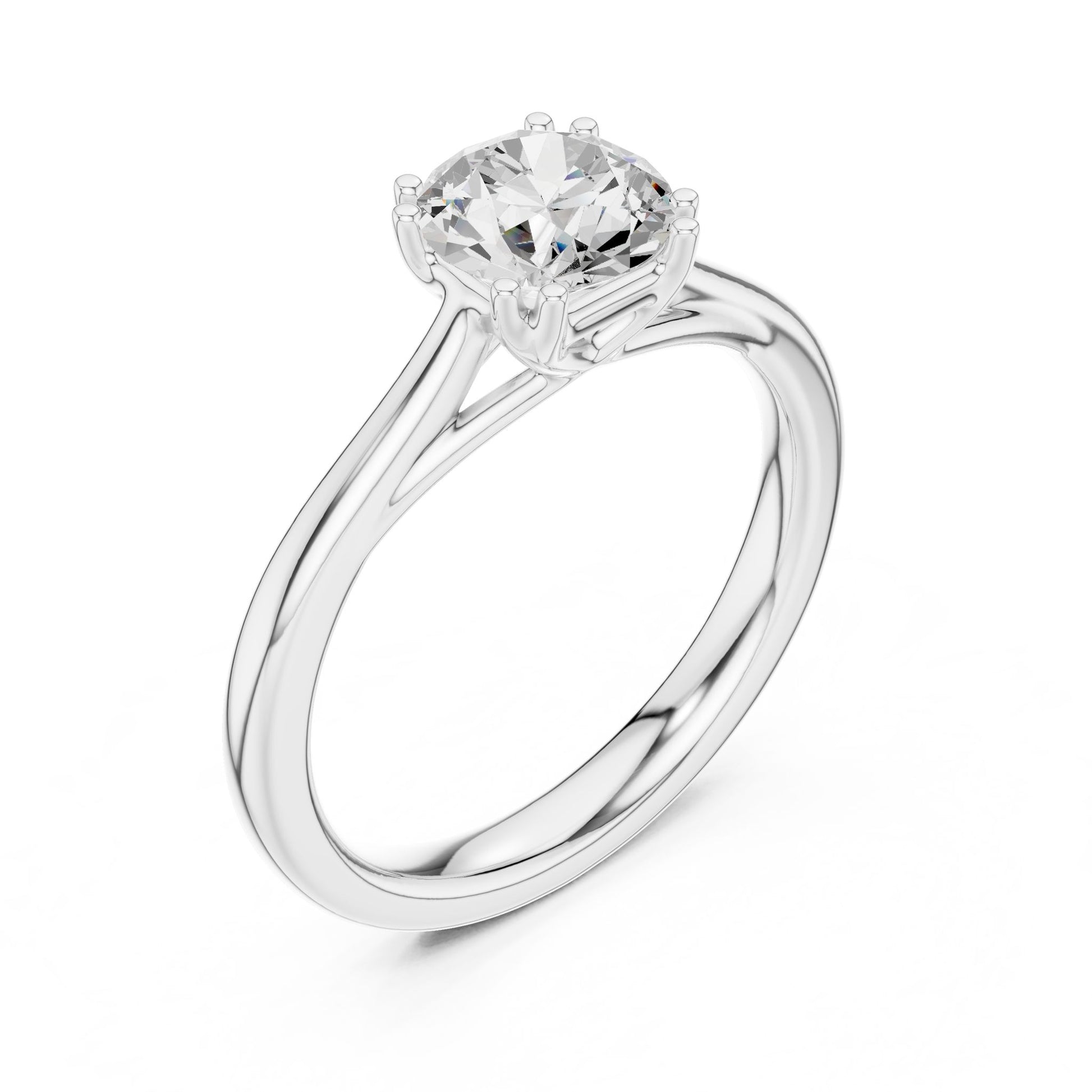 Round Lab Grown Diamond Solitaire Engagement Ring
