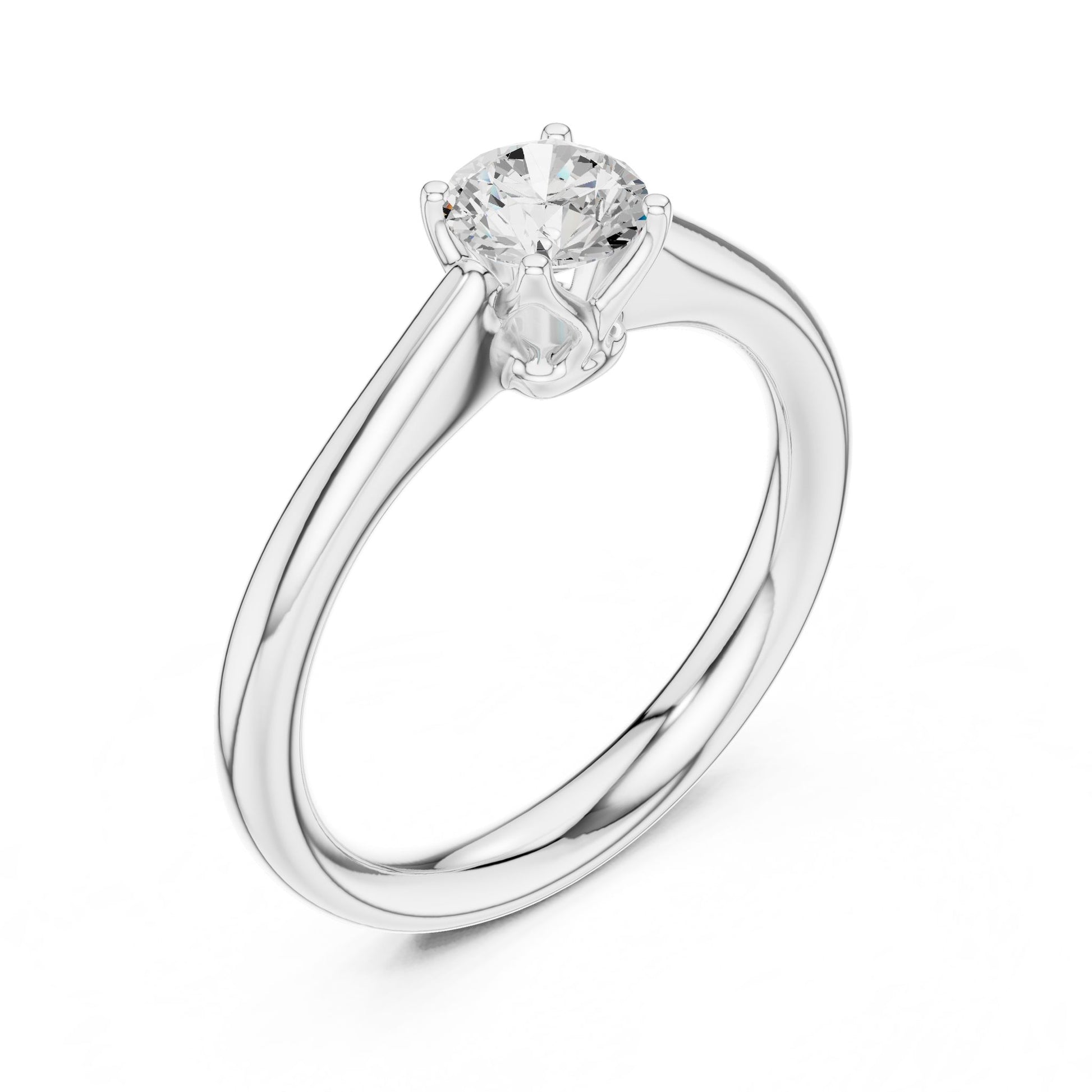 Round Lab Grown Diamond Solitaire Engagement Ring