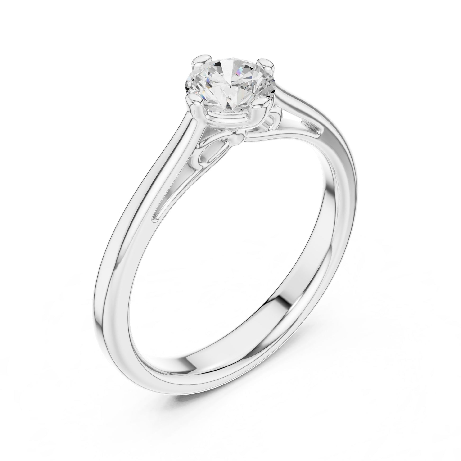 Round Lab Grown Diamond Solitaire Engagement Ring
