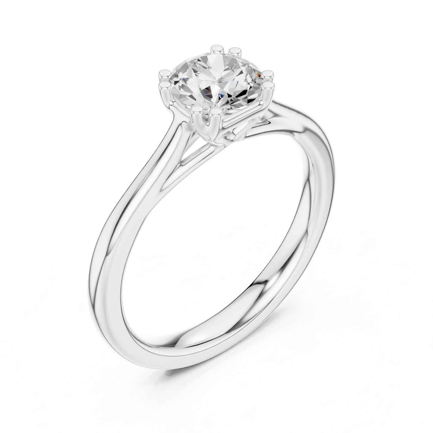 Round Lab Grown Diamond Solitaire Engagement Ring