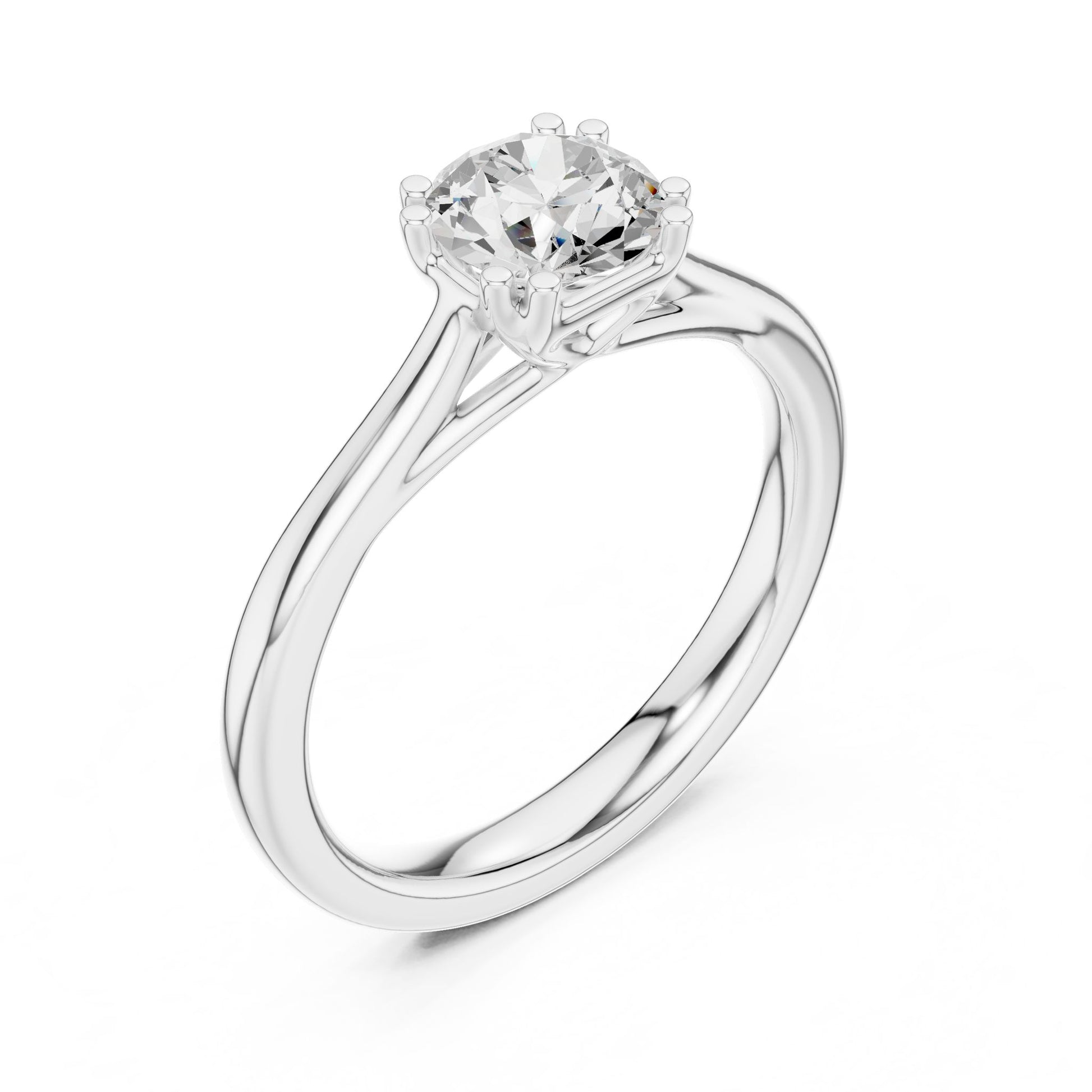 Round Lab Grown Diamond Solitaire Engagement Ring