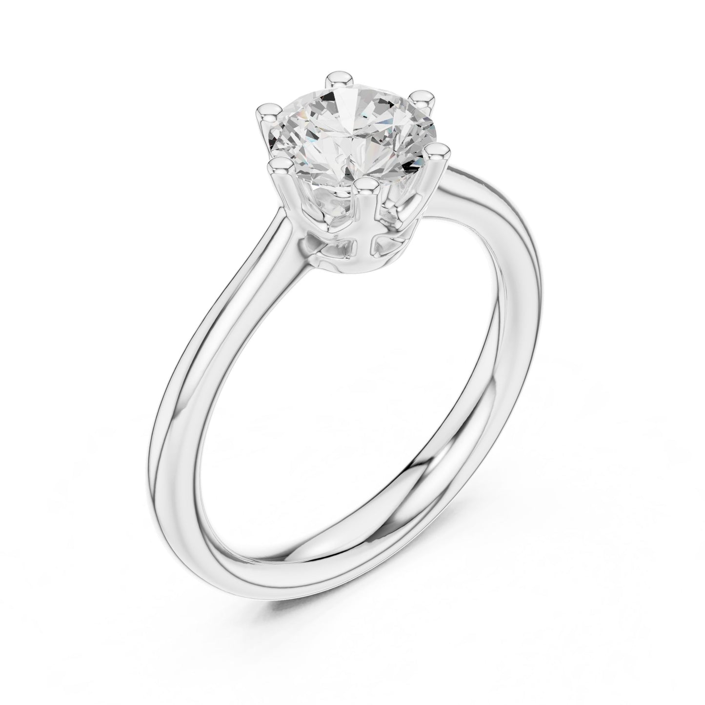 Round Lab Grown Diamond Solitaire Engagement Ring
