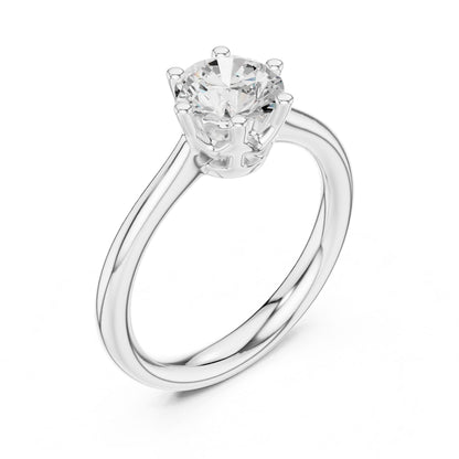 Round Lab Grown Diamond Solitaire Engagement Ring