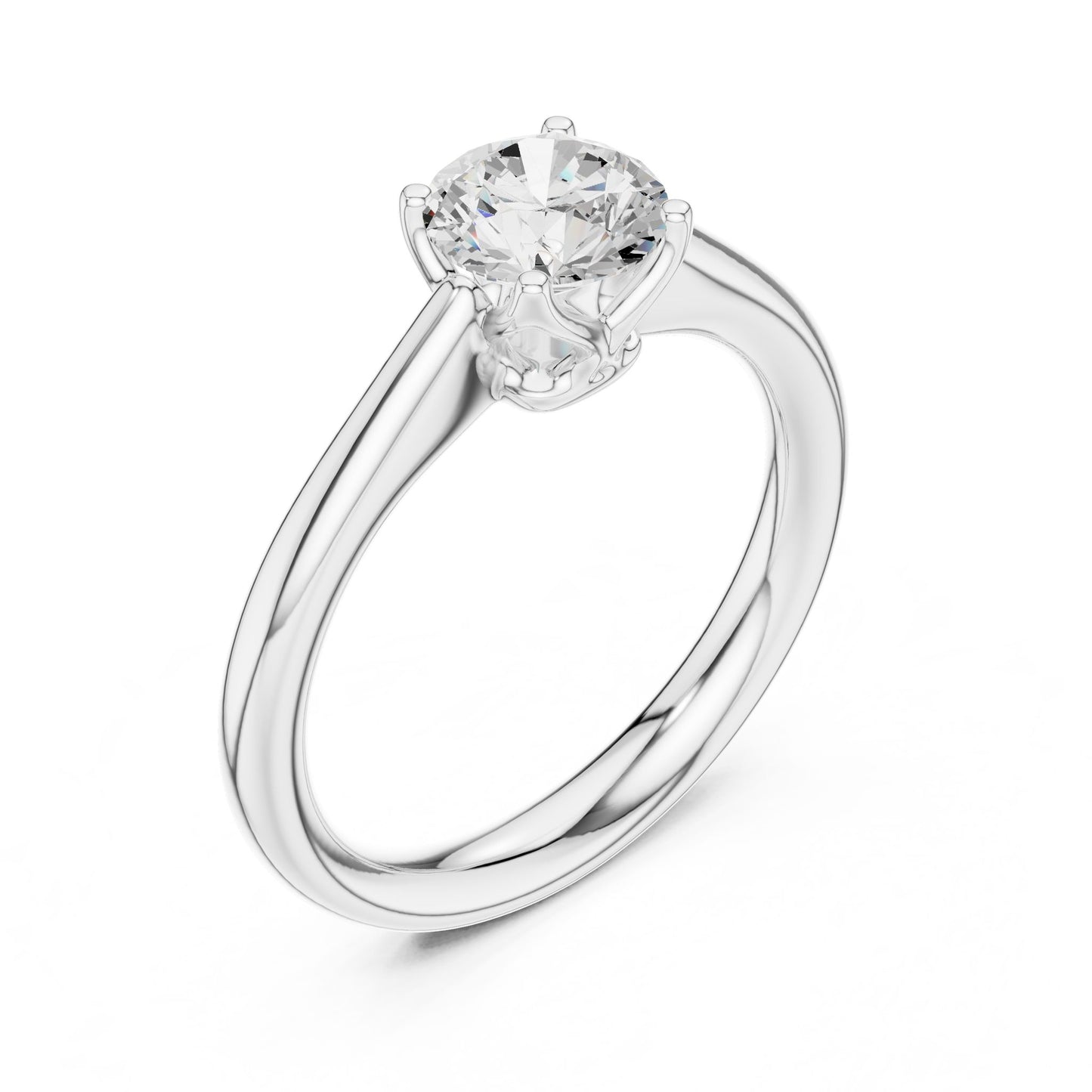 Round Lab Grown Diamond Solitaire Engagement Ring