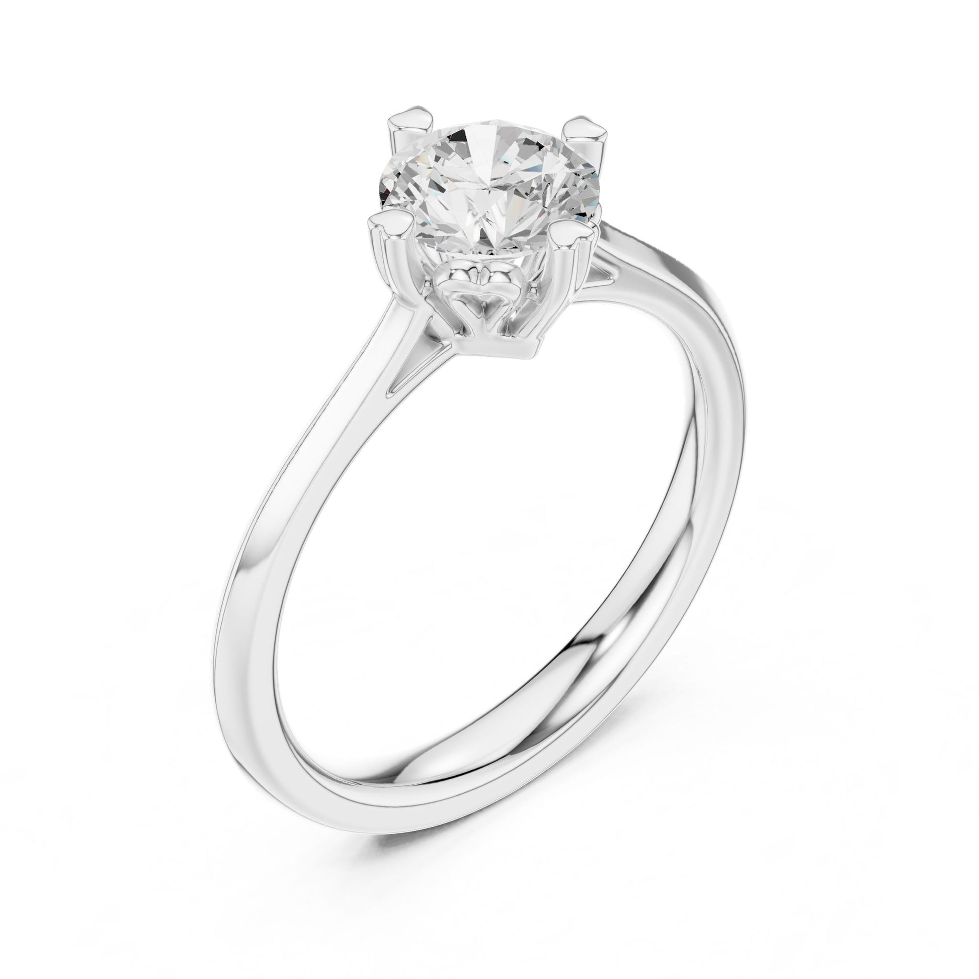 Round Lab Grown Diamond Solitaire Engagement Ring