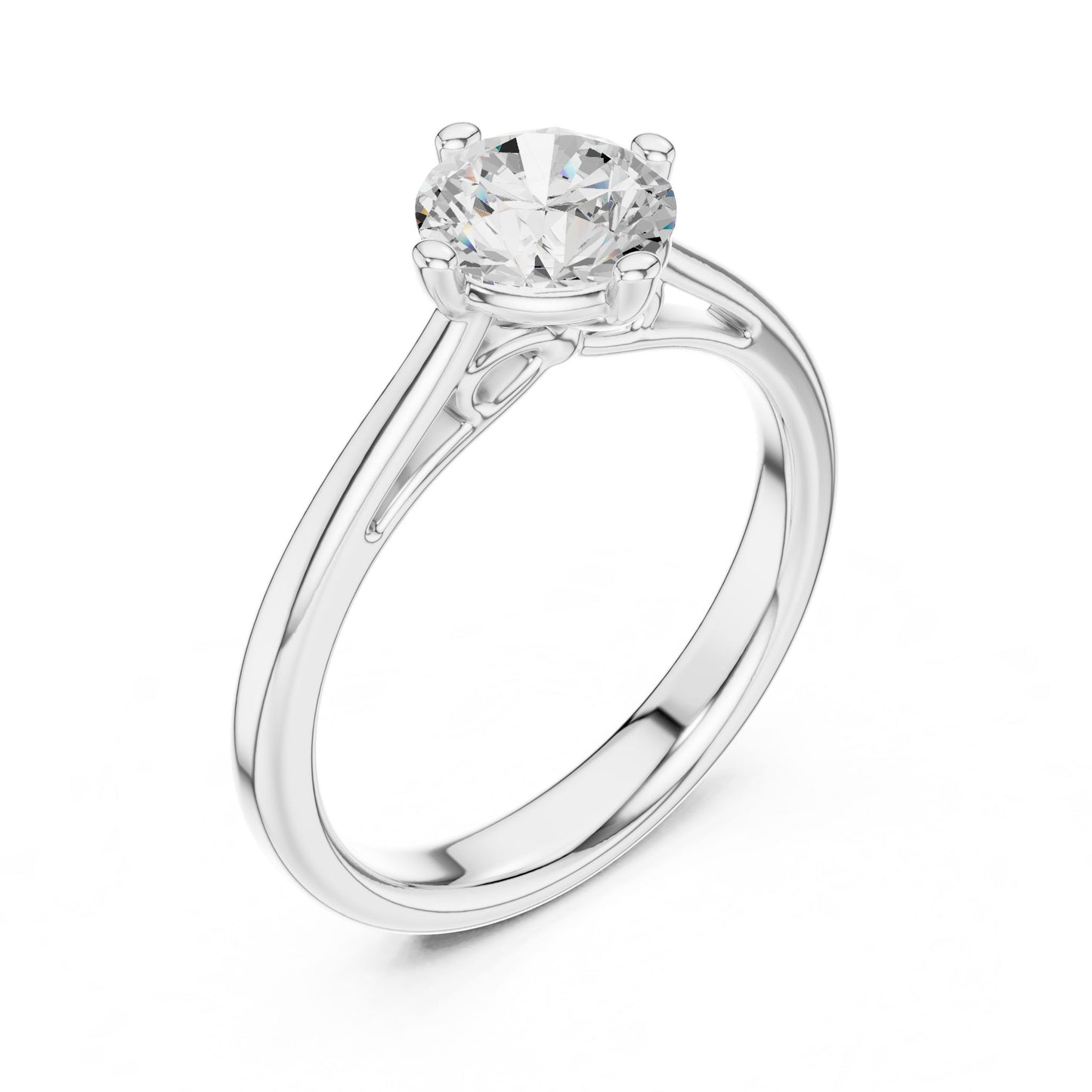Round Lab Grown Diamond Solitaire Engagement Ring