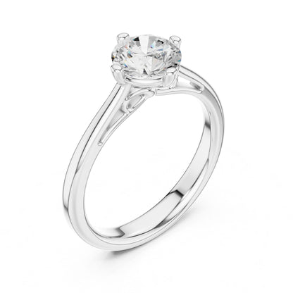 Round Lab Grown Diamond Solitaire Engagement Ring