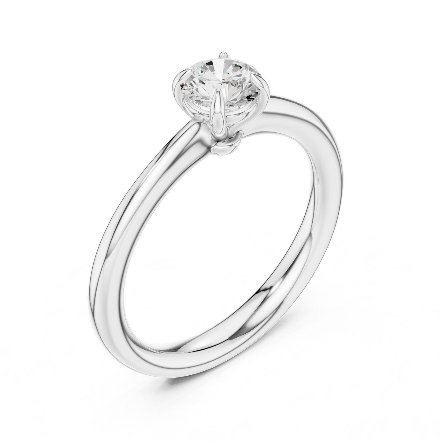 Round Lab Grown Diamond Solitaire Engagement Ring