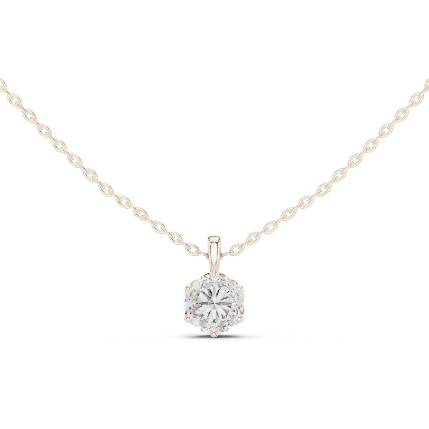 Round Lab Grown Diamond Pendant