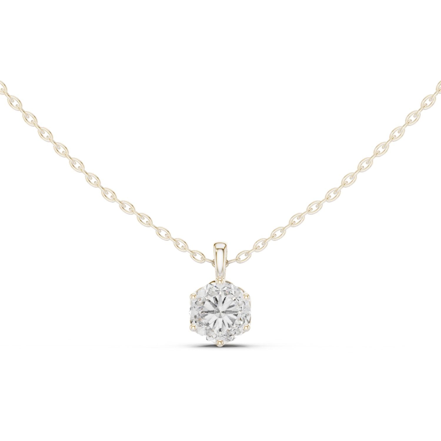 Round Lab Grown Diamond Pendant