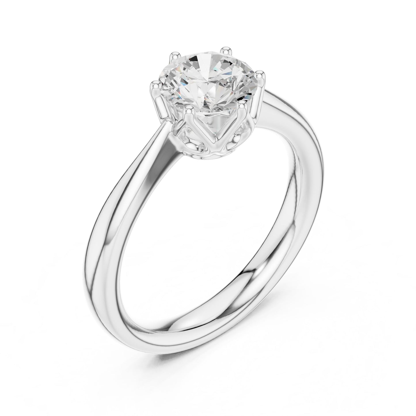 Round Lab Grown Diamond Solitaire Engagement Ring