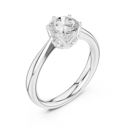 Round Lab Grown Diamond Solitaire Engagement Ring