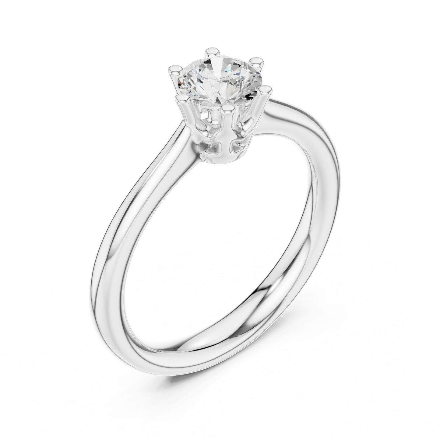 Round Lab Grown Diamond Solitaire Engagement Ring