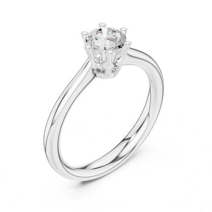 Round Lab Grown Diamond Solitaire Engagement Ring