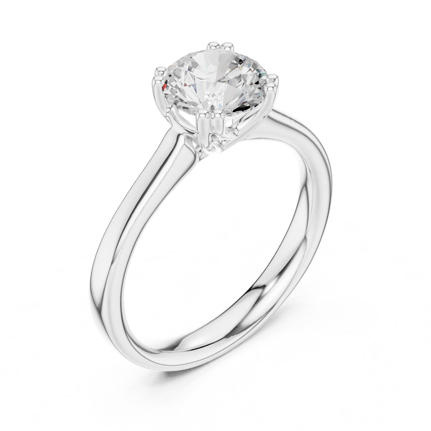 Round Lab Grown Diamond Solitaire Engagement Ring