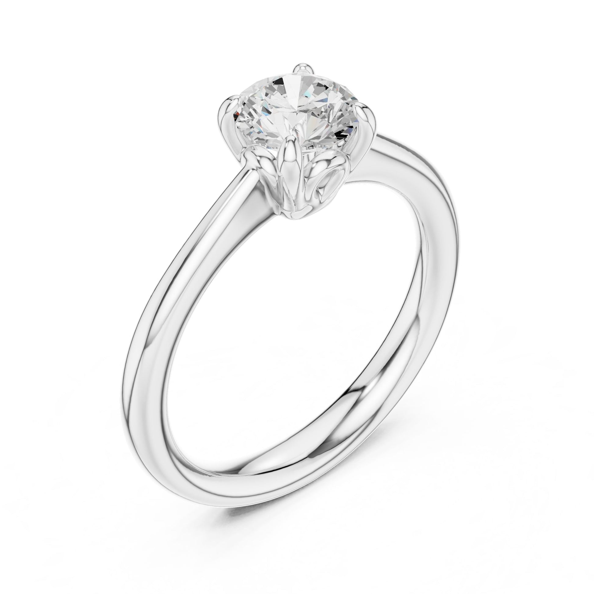 Round Lab Grown Diamond Solitaire Engagement Ring