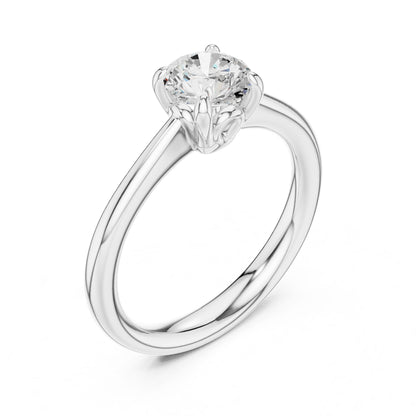 Round Lab Grown Diamond Solitaire Engagement Ring