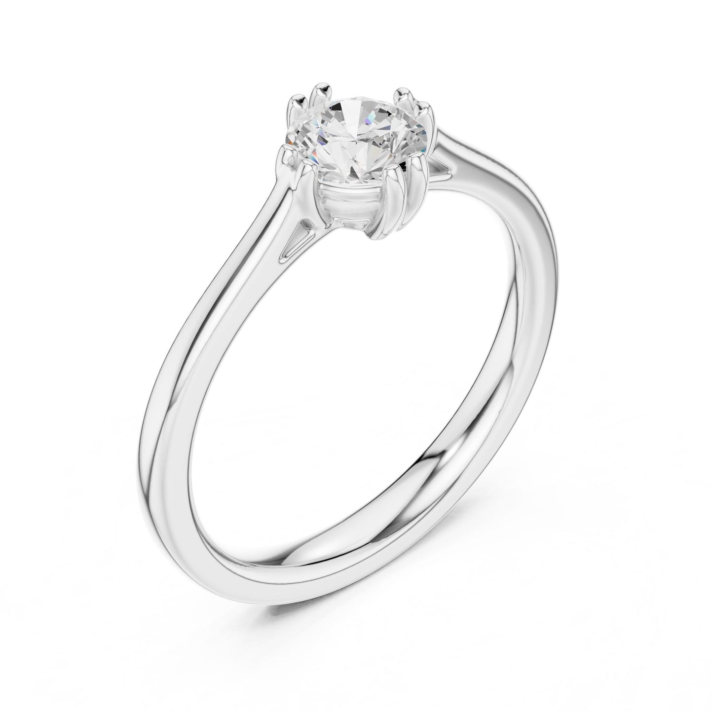 Round Lab Grown Diamond Solitaire Engagement Ring