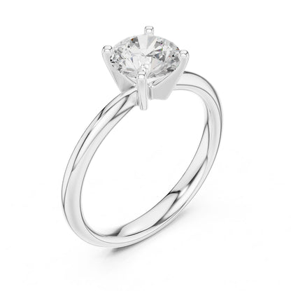 Round Lab Grown Diamond Solitaire Engagement Ring