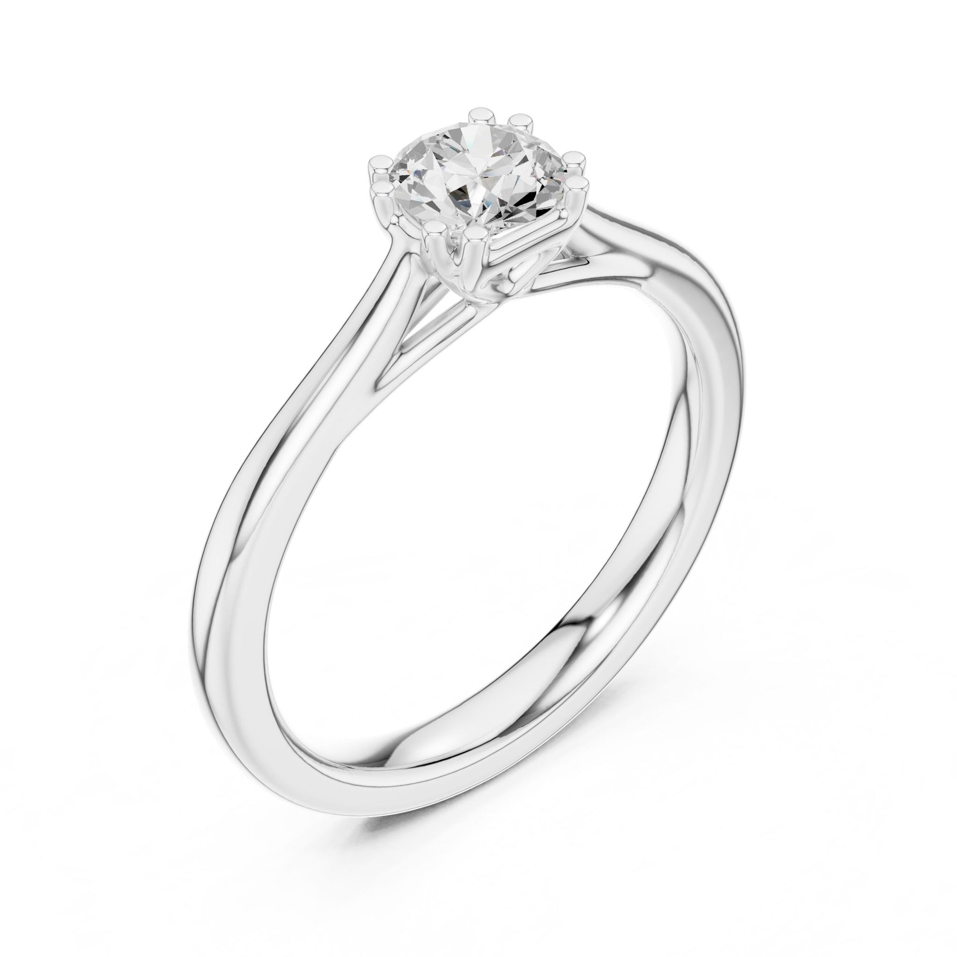 Round Lab Grown Diamond Solitaire Engagement Ring