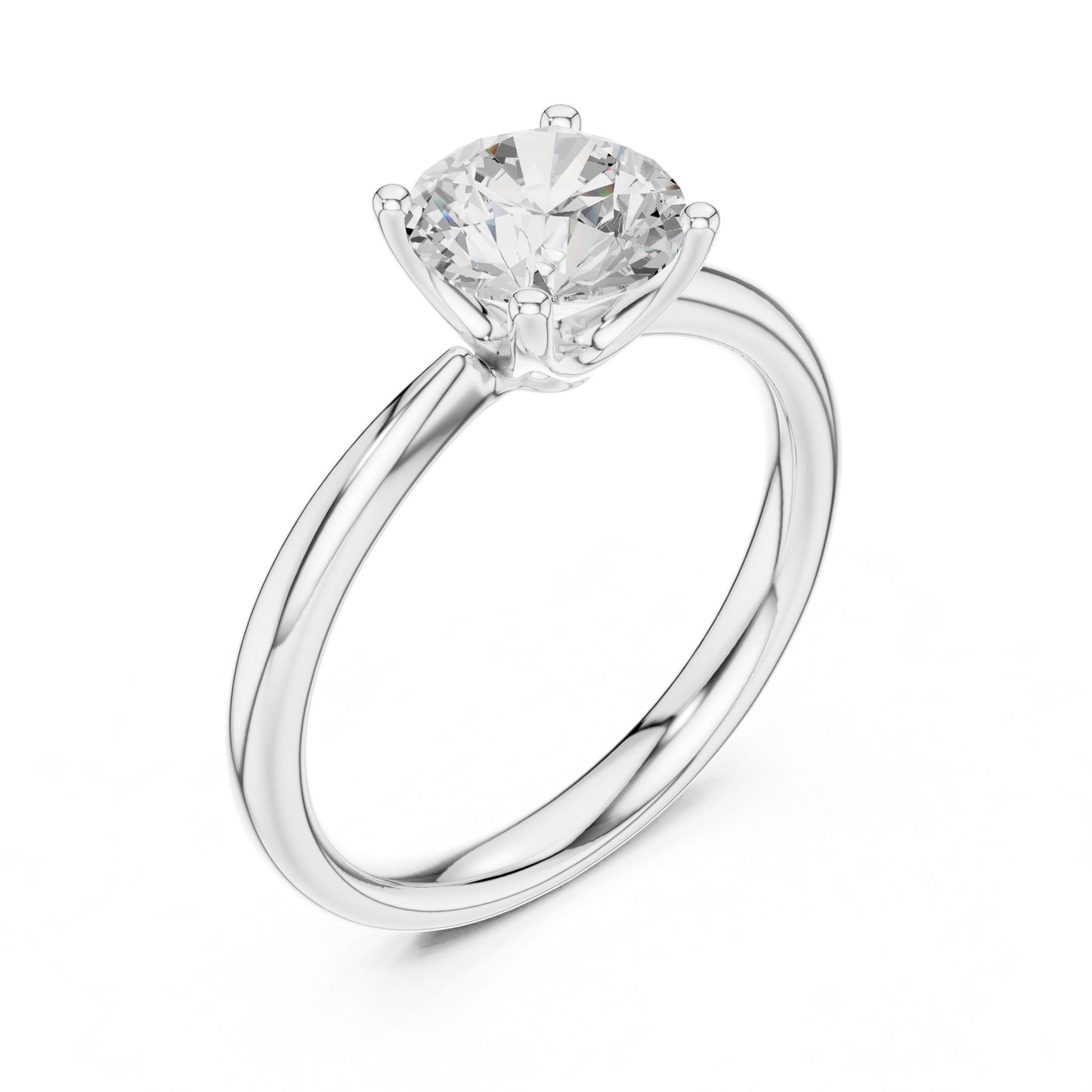 Round Lab Grown Diamond Solitaire Engagement Ring