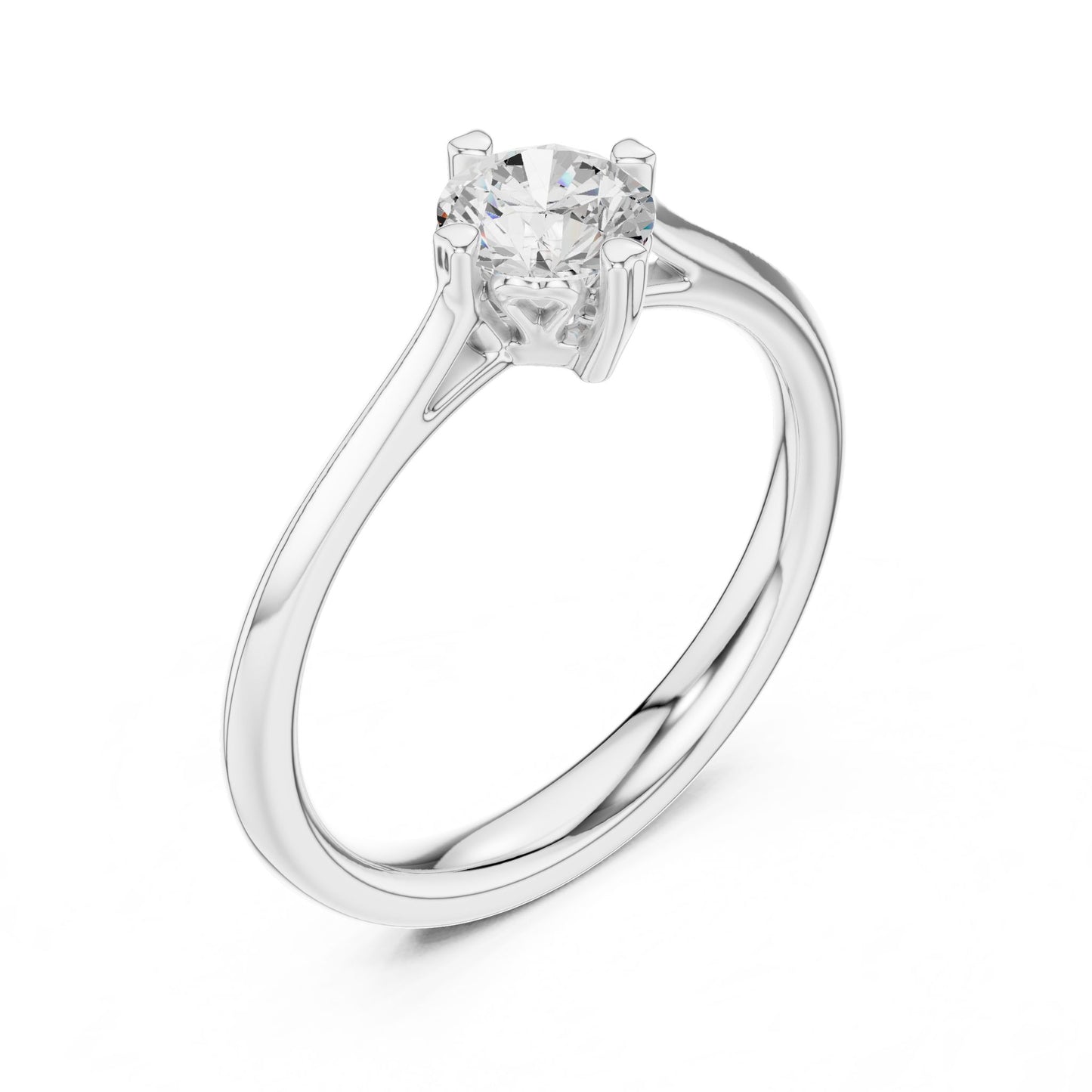Round Lab Grown Diamond Solitaire Engagement Ring