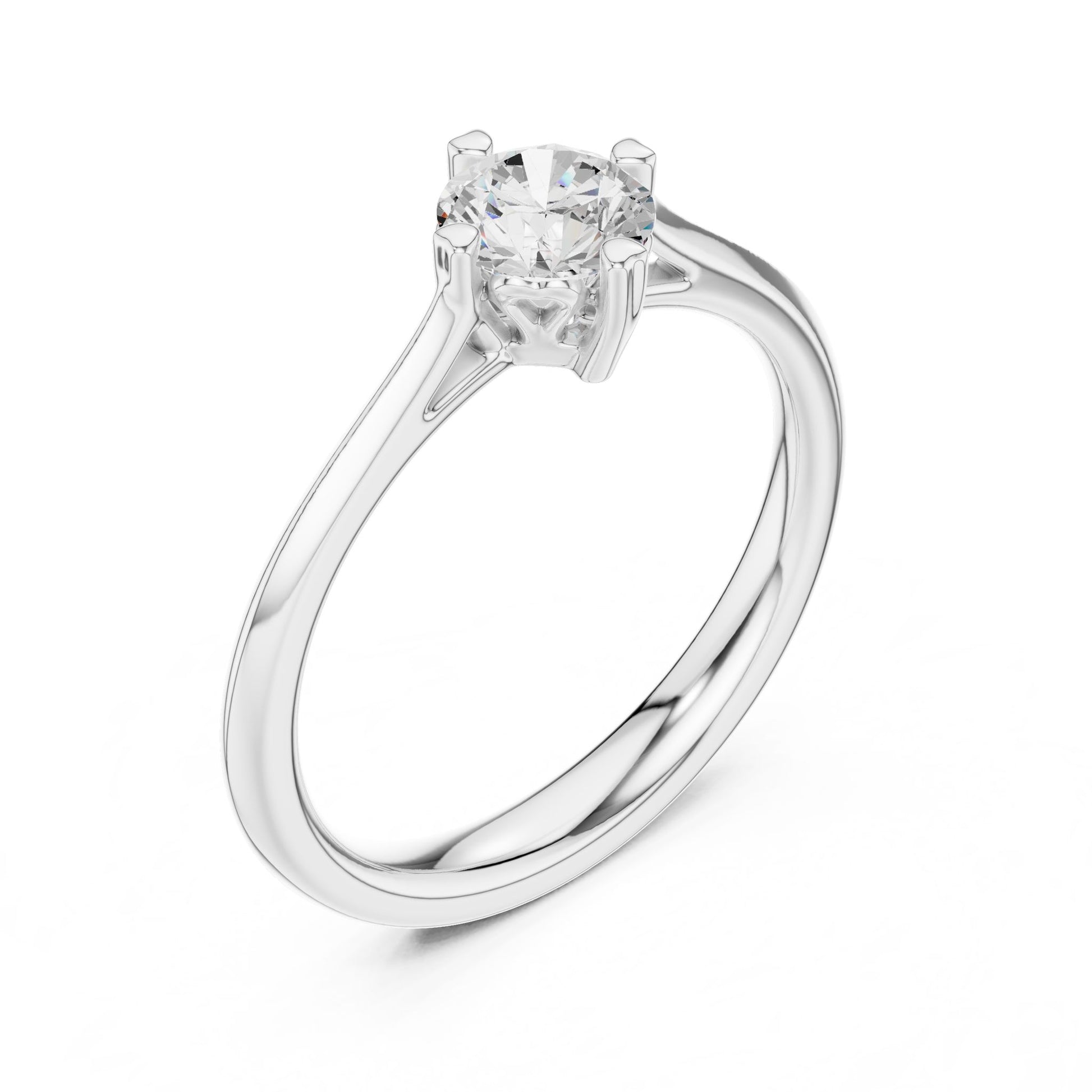 Round Lab Grown Diamond Solitaire Engagement Ring