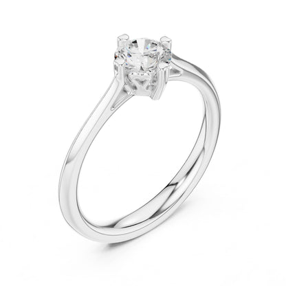 Round Lab Grown Diamond Solitaire Engagement Ring