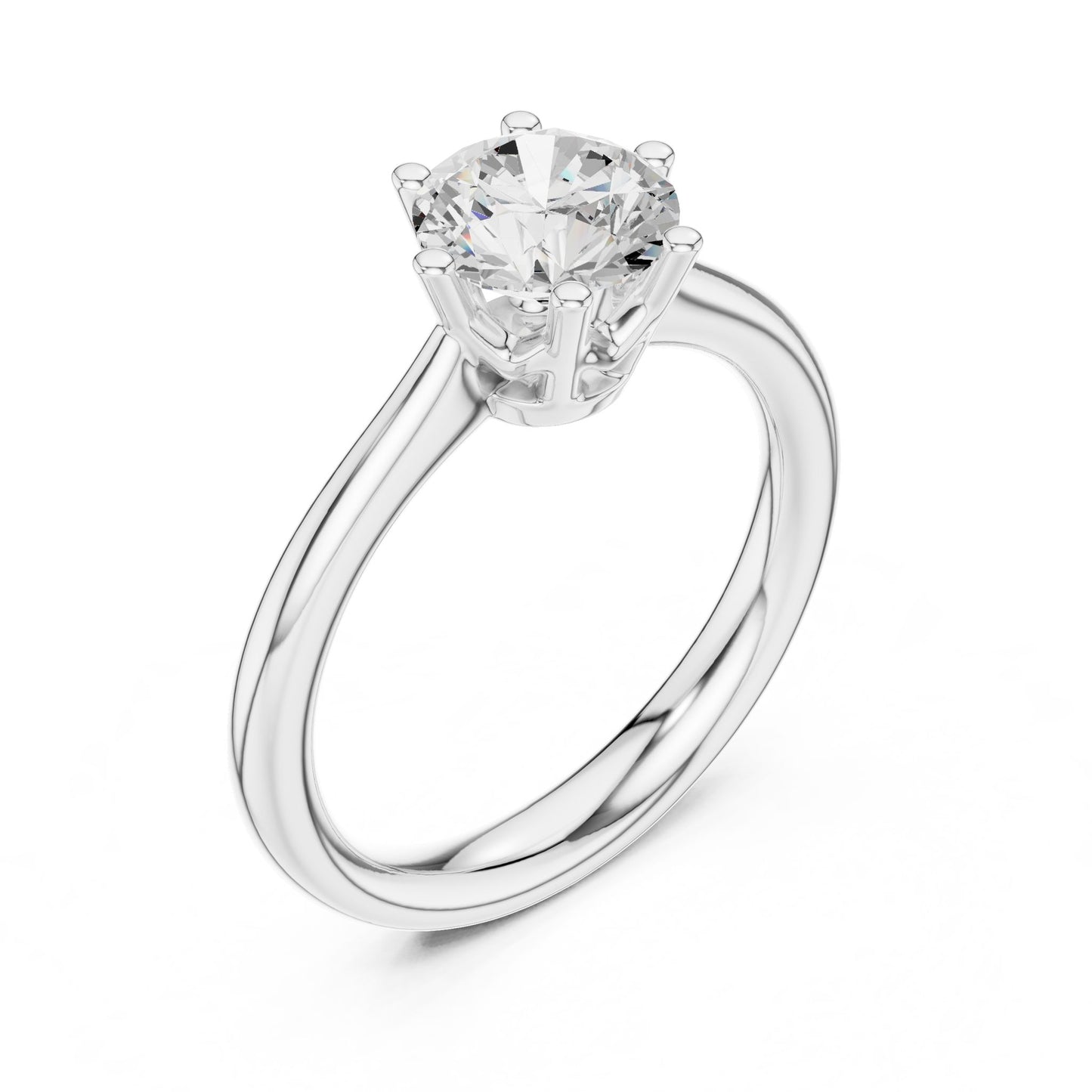 Round Lab Grown Diamond Solitaire Engagement Ring