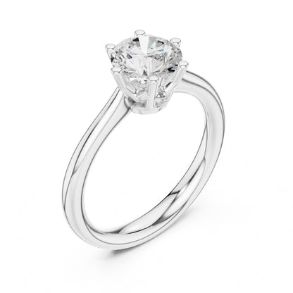 Round Lab Grown Diamond Solitaire Engagement Ring