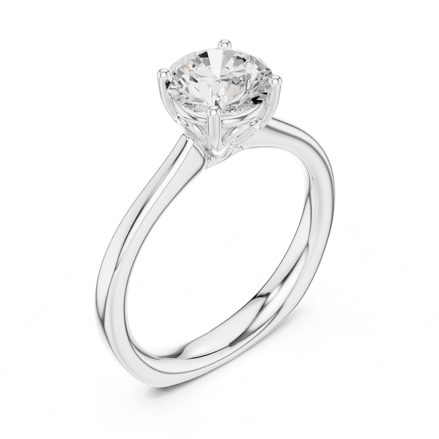 Round Lab Grown Diamond Solitaire Engagement Ring