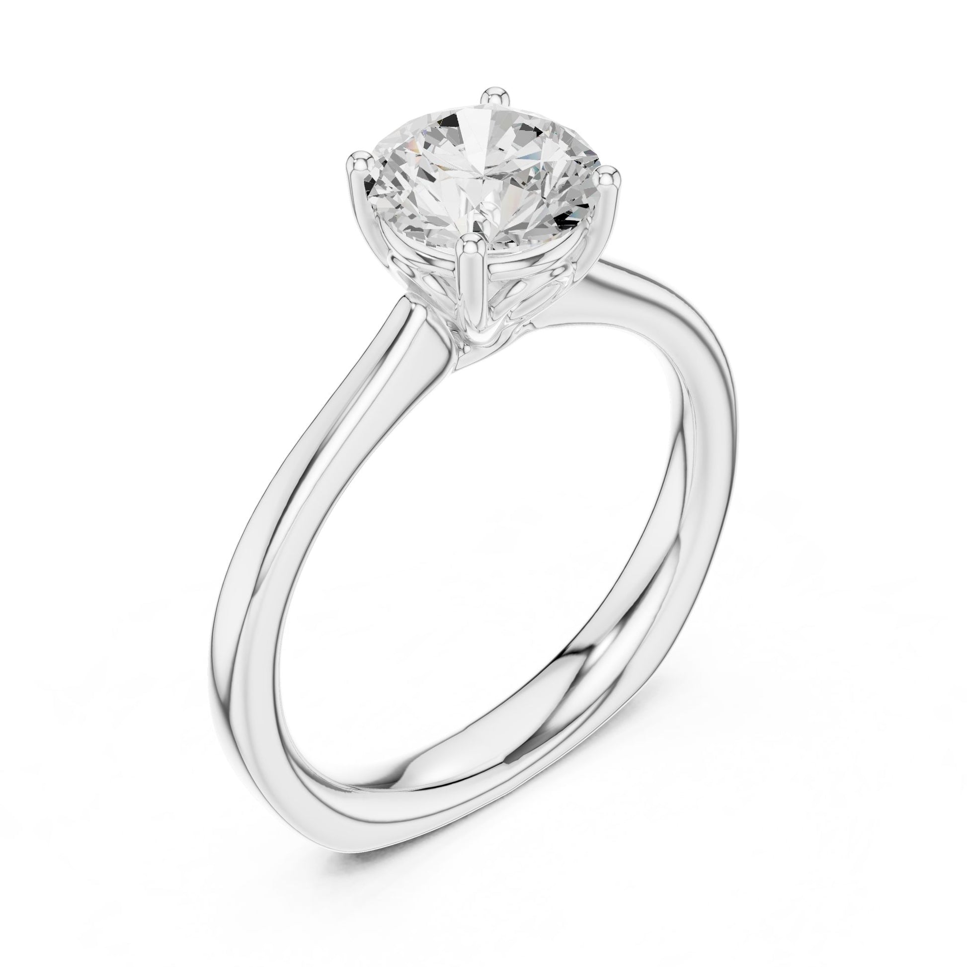 Round Lab Grown Diamond Solitaire Engagement Ring