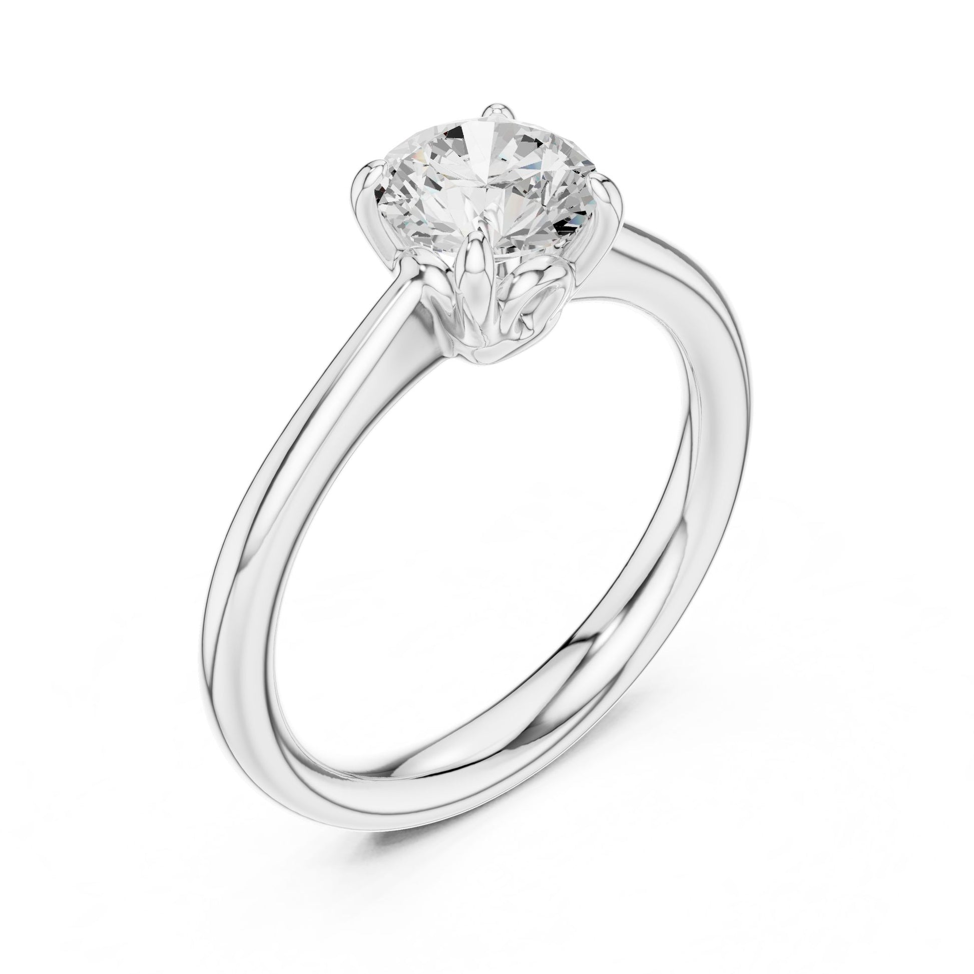 Round Lab Grown Diamond Solitaire Engagement Ring