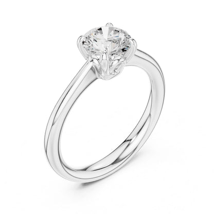 Round Lab Grown Diamond Solitaire Engagement Ring