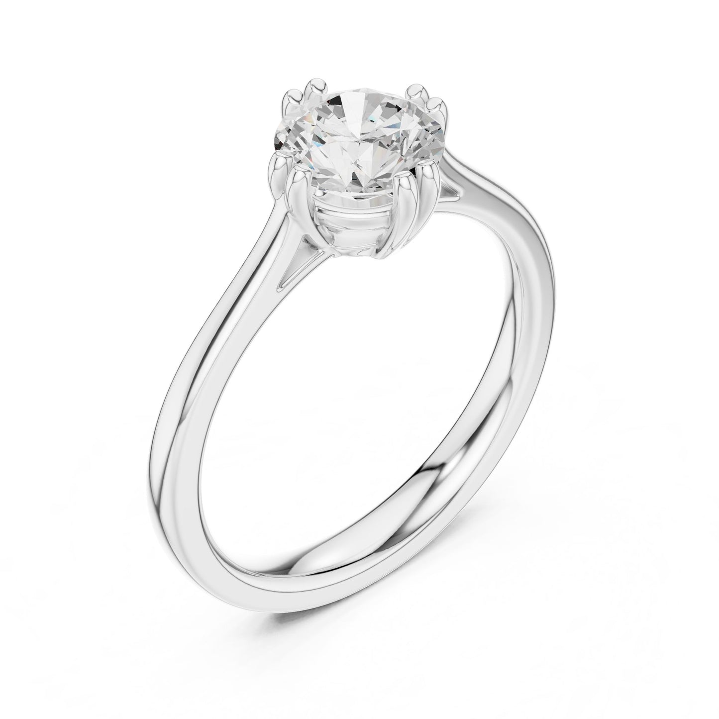 Round Lab Grown Diamond Solitaire Engagement Ring