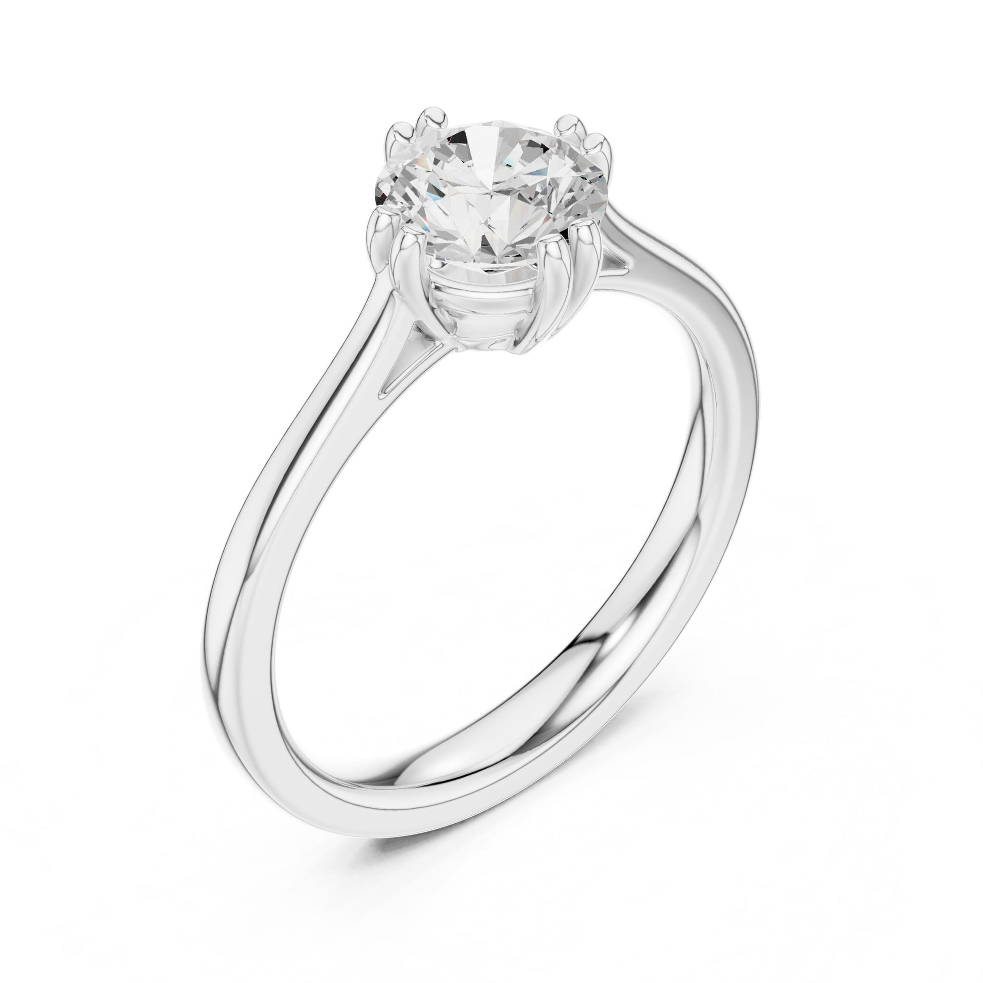 Round Lab Grown Diamond Solitaire Engagement Ring