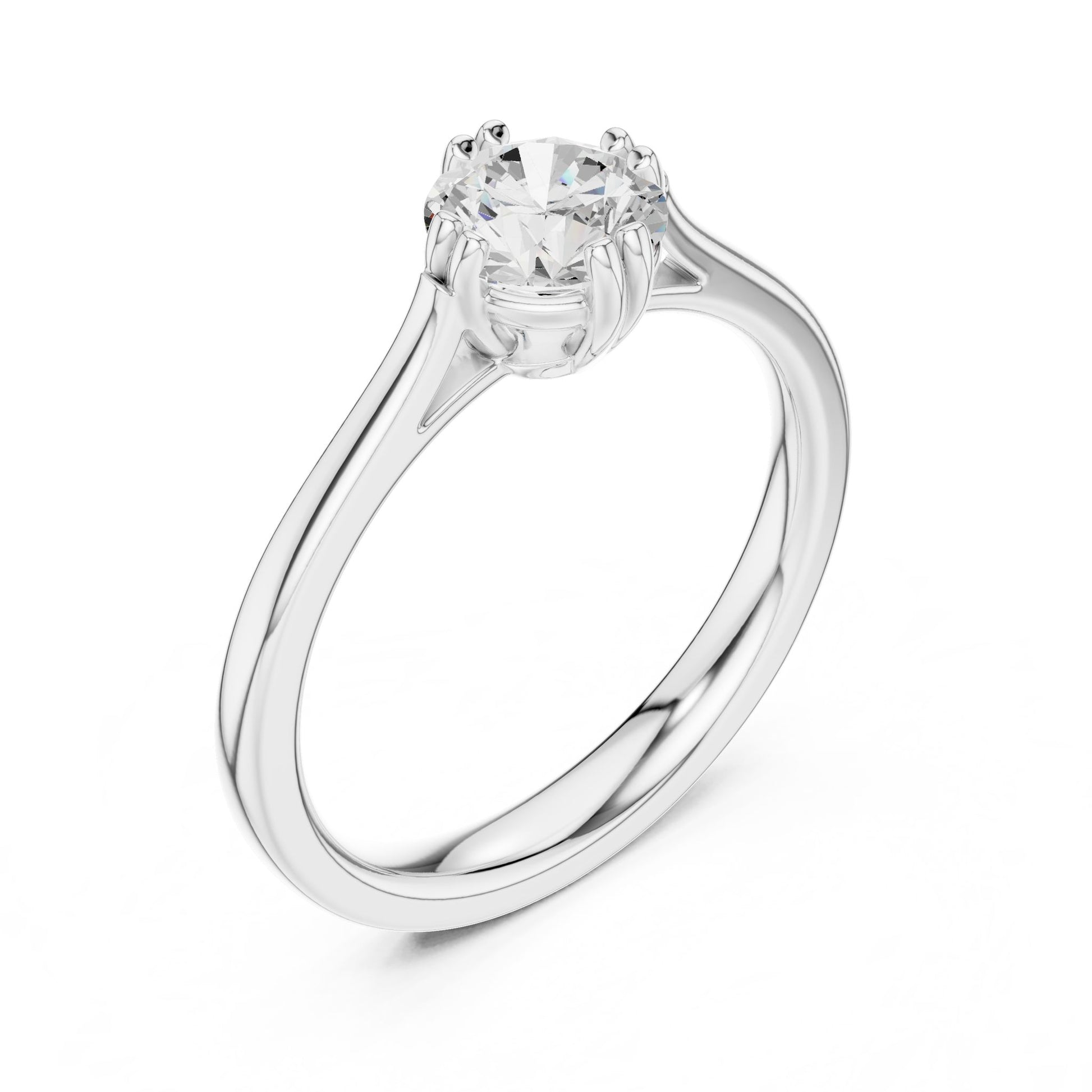 Round Lab Grown Diamond Solitaire Engagement Ring