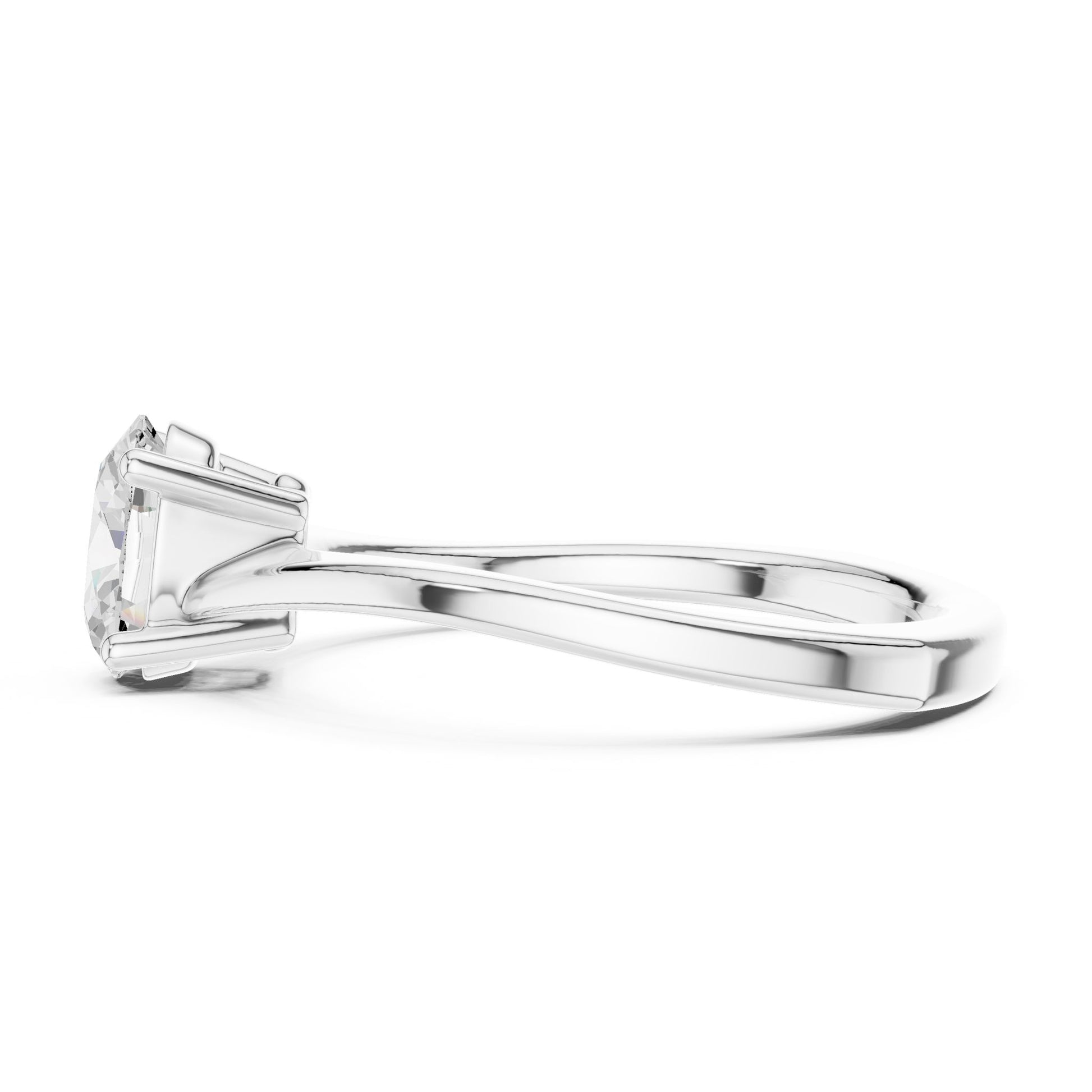 Round Lab Grown Diamond Solitaire Engagement Ring