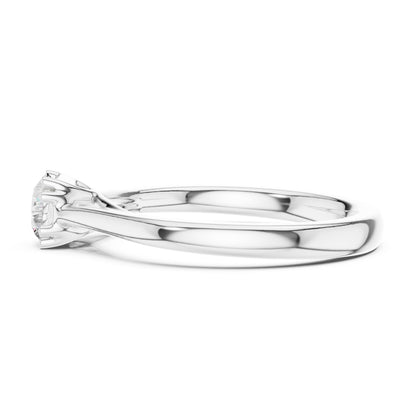 Round Lab Grown Diamond Solitaire Engagement Ring