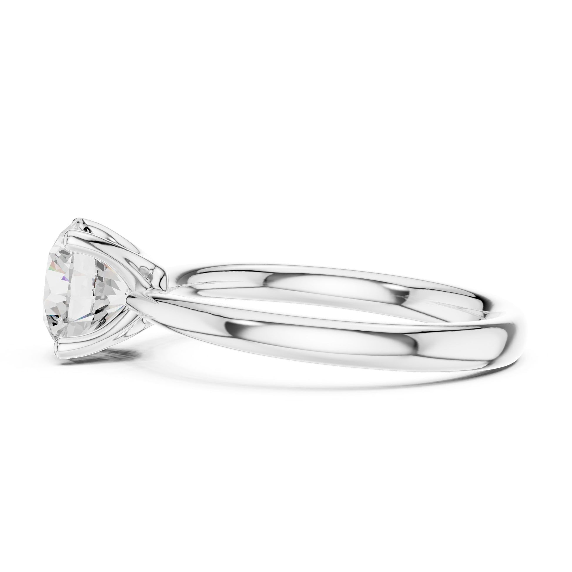 Round Lab Grown Diamond Solitaire Engagement Ring