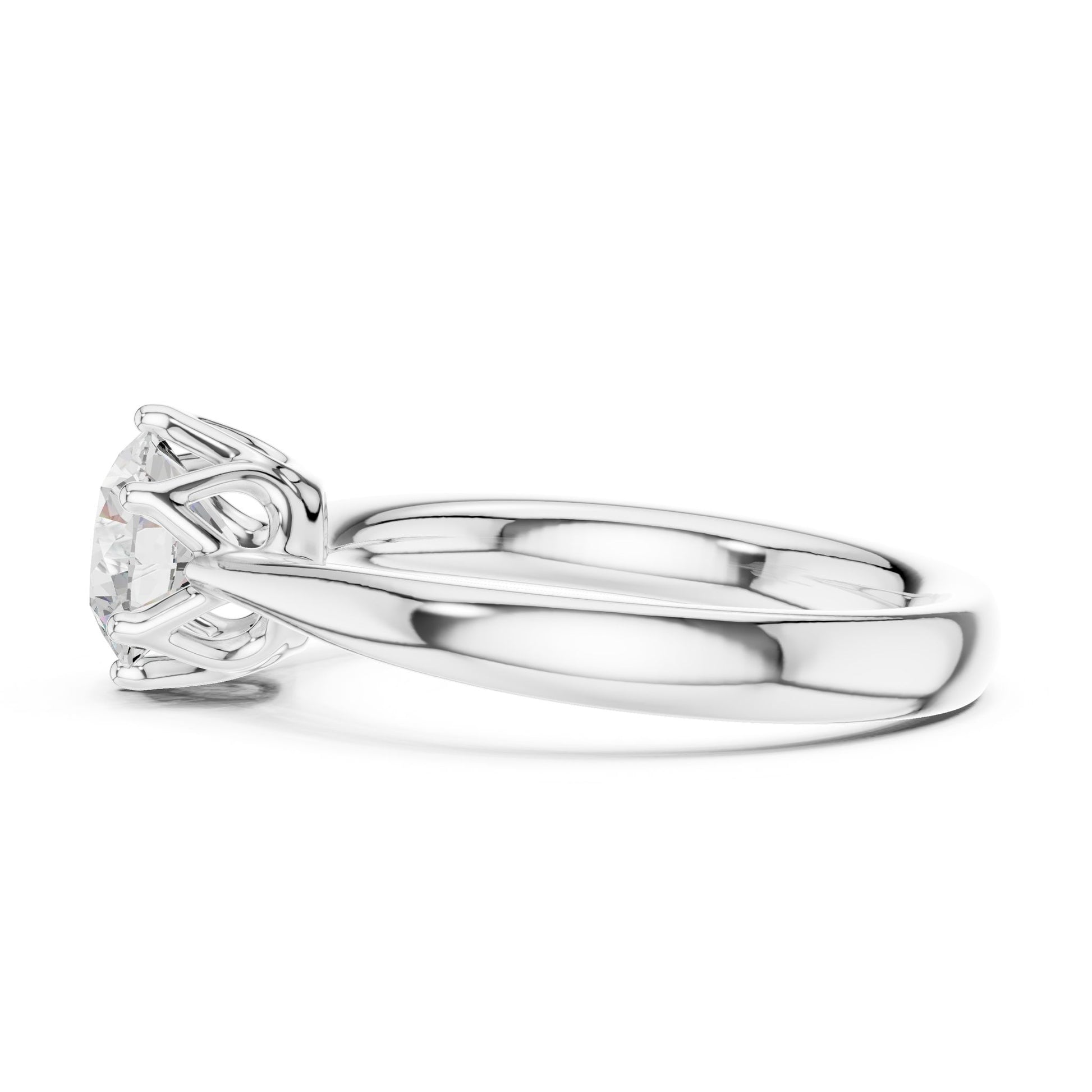 Round Lab Grown Diamond Solitaire Engagement Ring
